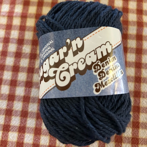 Lily Orginal Sugar' N Cream Yarn Denim Indigo #01114 100% USA Grown Cotton Set 5 - Picture 2 of 5